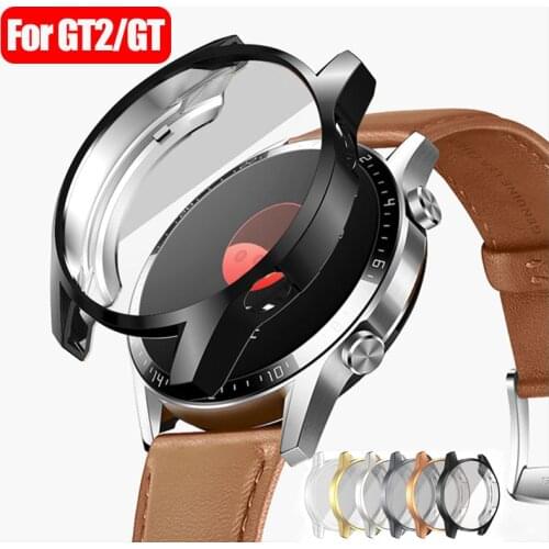Plating TPU Case For huawei watch GT2 46mm protection cover For huawei GT 2 46 MM Smartwatch bumper Silicone frame accessories