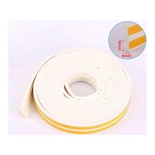 EPDM Rubber Self-adhesive Foam Sealing Strip Screen Sash Cupboard Wardrobe Closet Seals Gasket 9x4mm White