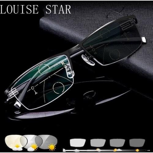 Photochromic Progressive Reading Glasses Mens and Womens Multi-focus Dual-focus Anti-blue Light Magnifying Reading Glasses New