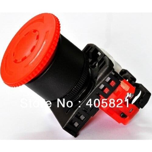 1NC mushroom red head emergency stop push button switch AR22V2R-01 mounting hole 22mm