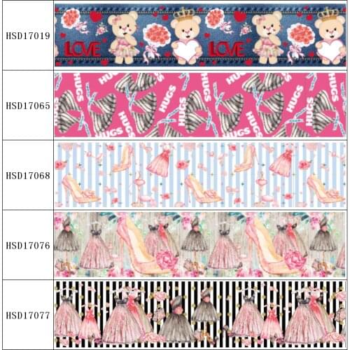 HSDRibbon free shipping 3" 75mm heat transfer printed hsd-design series Grosgrain Ribbon 50Yards/Roll
