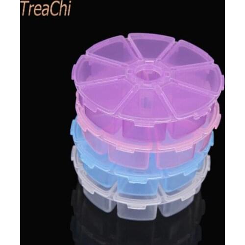 Round 8 Case Environmental Protection PP Transparent Plastic Box Jewelry Storage Box Beads Jewelry Box Makeup Organizer