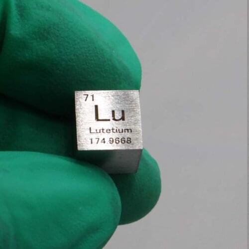 10mm Lutetium Lu Cubic Periodic Table Cube 99.95% Pure Lutetium Cubic Metal Gift Rare Metal Lutetium Element Block Sample
