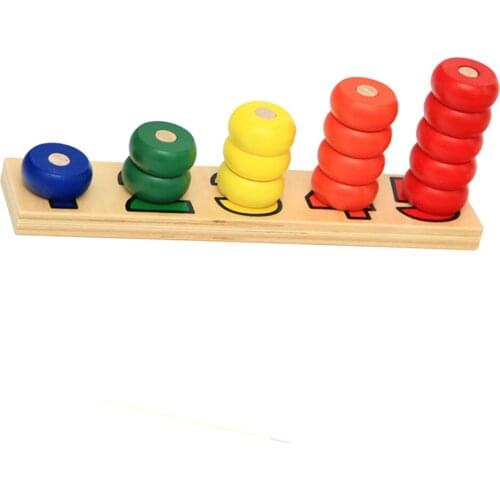 MagiDeal Montessori Number Counting Wooden Blocks Set Math Learning Toy