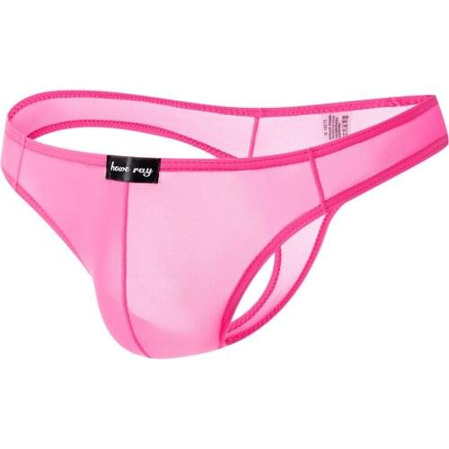 Mens Sexy Bikini Thongs Briefs Ultra Thin G String Tanga Briefs Underwear Ice Silk Gay Underpants Fetish Penis Pouch Jockstraps