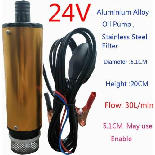 24V Oil Pump Pumping Submersible Pumps 30L per minute Electric mini Field car For Water Pump 24V