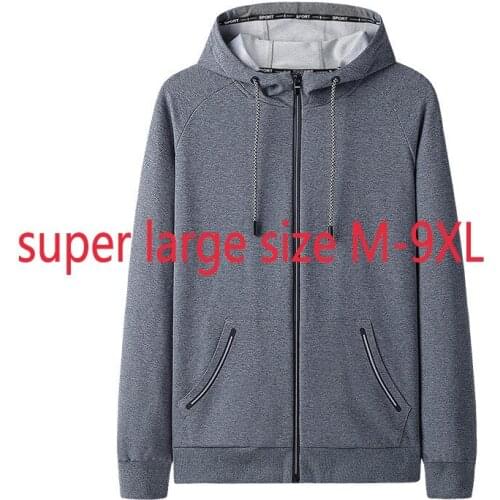 New Arrival Fashion Super Large Spring Autumn Men Casual Coat Loose Hoodie Plus Size M L XL 2XL 3XL 4XL 5XL 6XL 7XL 8XL 9XL