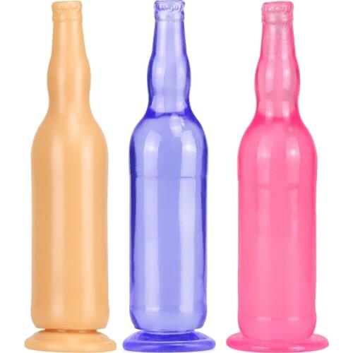 Huge Anal Dildo Butt Plug Anal Sex Toys Vagina Anus Expander with Suction Cup Silicone Beer Bottle Sex Toy for Adult Gay