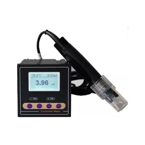 Online Industrial PH ORP Controller Meter Monitor Accuracy 0.02pH 1mV Upper Lower Limit Control Alarm Relay Current Output Data