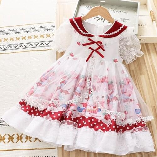 Girls lolita dress wholesale baby girl Boutique bow party tutu dresses children clothes