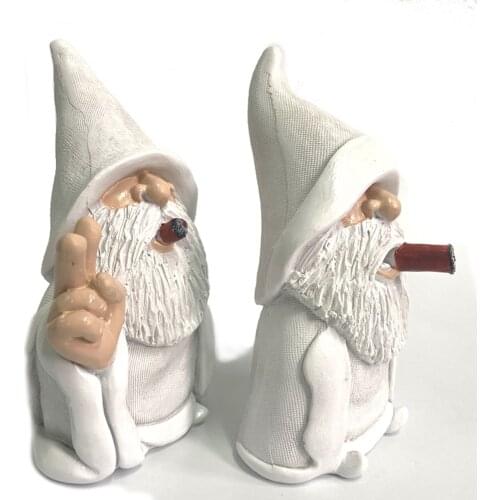 Garden Gnome Statue White Beard Dwarf Resin Ornament Garden Decor For Home Lawn Or Garden Exquisite Statues