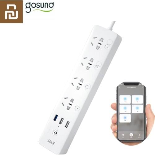 Youpin Gosund Smart Power Strip CP5WIFI Version 18W Fast Charging Extension Sockets with 4 Outlets and 3 USB Charger 1.8M