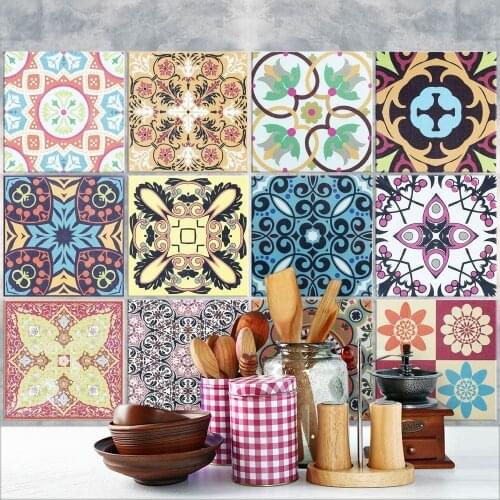 Packaging 24 tile stickers size 15x15 cm - Made in Italy PVC for bathroom and kitchen stickers Design - Marrakech
