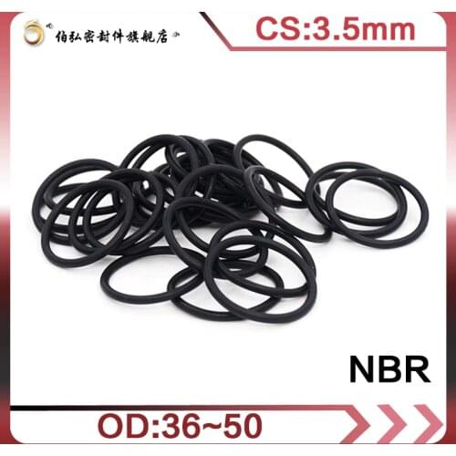 Nitrile Rubber O-Ring 20PCS/lot NBR Sealing CS 3.5mm OD36/37/38/39/40/42/43/44/45/46/47/48/49/50mm O-Ring Seal Gasket Ring