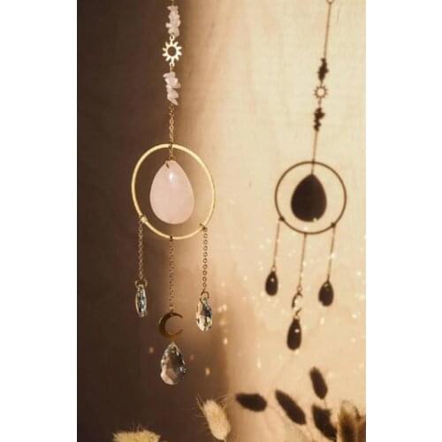 Teardrop Sun moon crystal sun catcher sun catcher stained glass Prism Hanging Sun Catcher Crystal Rainbow Maker Natural crystals