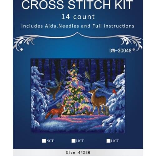 Top Quality Christmas Counted Cross Stitch Kit Woodland Glow Winter Snow Christmas Animals dim 70-08922