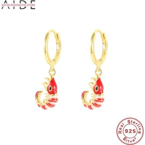 AIDE Animal Elephant Octopus Charm Earring 925 Sterling Silver Hoop Earrings For Women Drop Round Earings Jewelry Pendientes