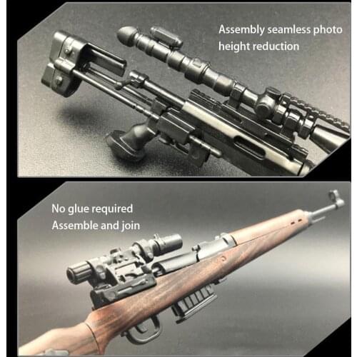 1:6 World Famous Soldiers Model Set Rocket Launcher Blocking Rifle Gun Building Block Rocket Assembly Finished 4D Model Toy