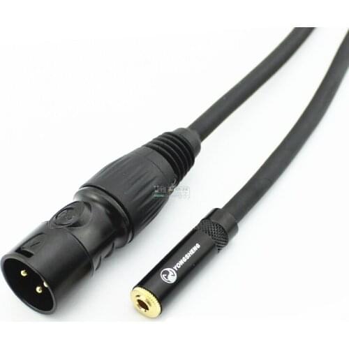 1Pcs NEUTRIK DIY customized finished cable YS177BG conversion line 3.5mm headphone female to 3-core XLR male plug