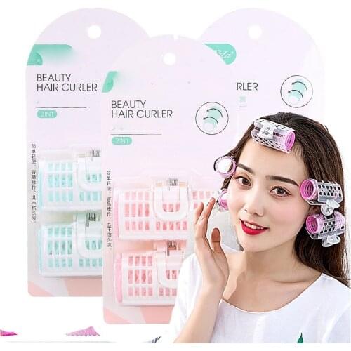 2Pcs/Lot Hair Rollers Bang Roll Curler Hair Curler Plastic Self-adhesive Hair Curling Hairdressing Tool Girl Beauty Styling Tool