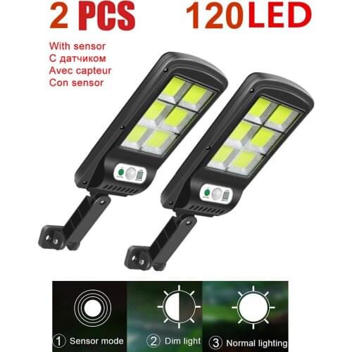 2pcs tabular oblong 120 LED Solar Light Outdoor Motion Sensor Waterproof Garden Solar Lamp Spotlights For Garden Path Street gar