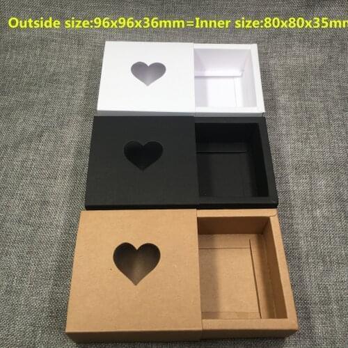 20pcs Paper White/Black/Brown drawer Paper Box Packing Gift Jewelry Box Wedding Party Gift Wrapping Favors