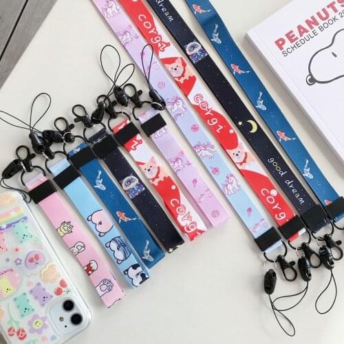 200pcs Cartoon Lanyard Wholesale Phone Strap Long Neck Lanyard Charm Mobile Phone Accessories Wrist Strap Lanyard for Keys Card