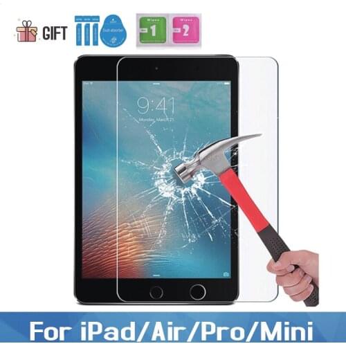 9H Screen Protector for iPad Air 2 1 5th 6th Gen 9.7" Tempered Glass For iPad Pro 11 12.9 Screen Protect For iPadmini 1 2 3 4 5
