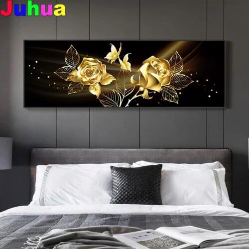 Abstract flower golden rose diy Diamond Painting mosaic Diamond stitch Full drill 5d floral diamond Embroidery home Decor