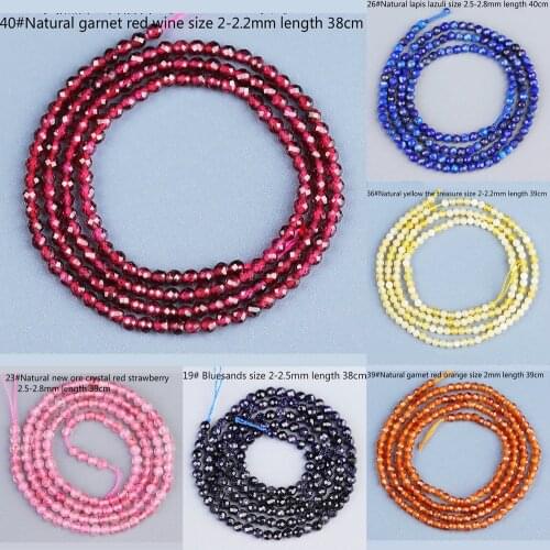 Natural stone garnet 2mm cut loose beads Elongated stone beads used in jewelry making accessories DIY necklace bracelet jewelry