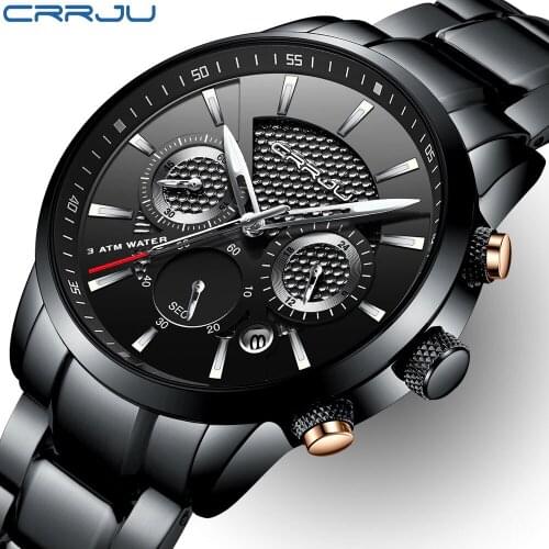 CRRJU Top Luxury Brand Fashion Quartz Men Wrist Watches Casual Business Men Watch Relogio masculino