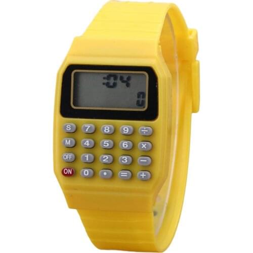 1Pc Fashion Unisex Children Digital Square Wrist Watch Mini Portable Electronic Calculator Exam Tool Detachable Band Kids Gift