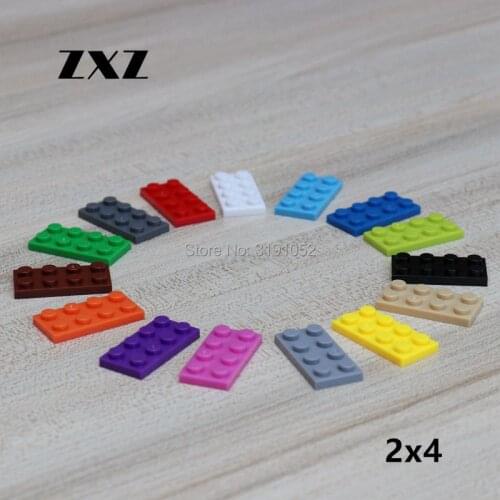 Plate 2 x 4 Blocks Accessories DIY Building Block Brick Assemble Particles 10 Pieces Construction Educational Toys for Kids