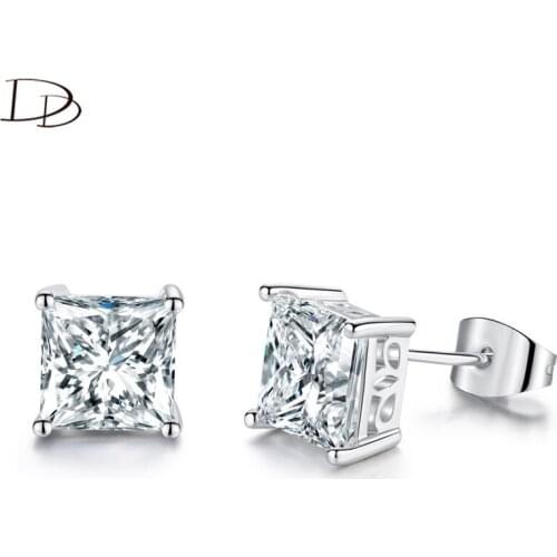 DODO Classic Simple Square Earrings Shining AAA Cubic Zircon Fashion Jewelry For Women Elegant Silver Color Brincos Female E279