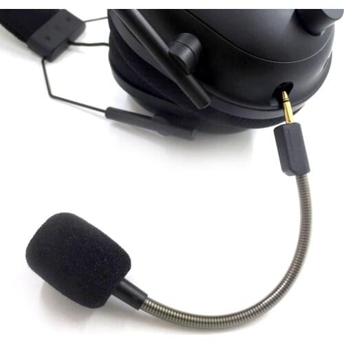 Bendable Game Mic 3.5mm Male Plug Noise-canceling Microphone for Razer BlackShark V2/V2 Pro/V2 SE Gaming Headset Headphones
