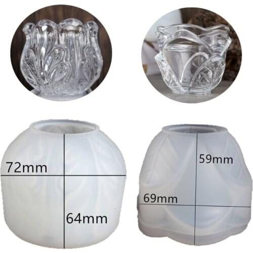 Handmade Glazed Cup Resin Casting Mold Glazed Rose Flower Glass Tumbler Mold Candle Holder Silicone Mold Art Crafts Tool