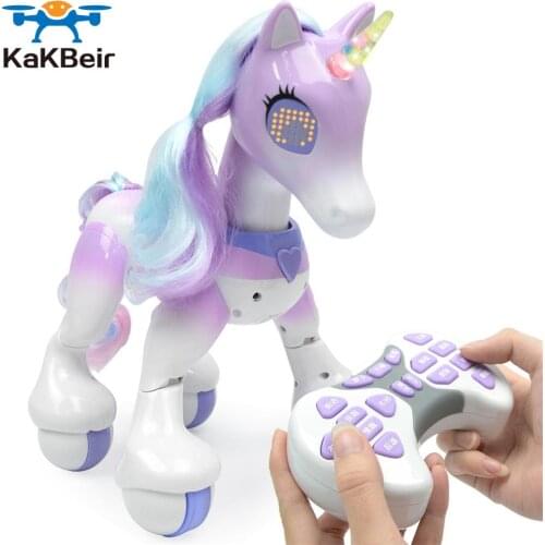 KaKBeir RC Horse Unicorns Robot Cartoon Cute Animal Intelligent Induction Electric Model Pet Educational Toys for children