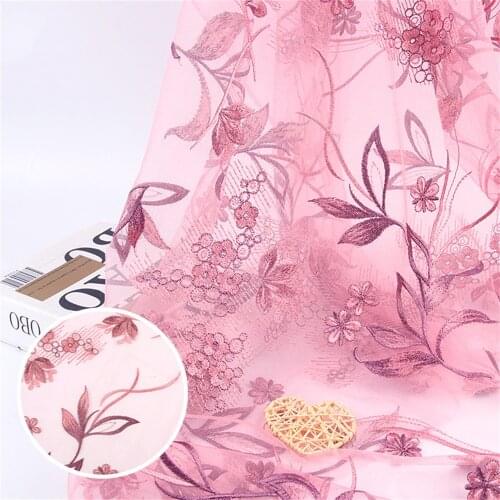 Plum Embroidered Exquisite Flower Lace Fabric By The Yard DIY Pefermance Dress Sewing Craft