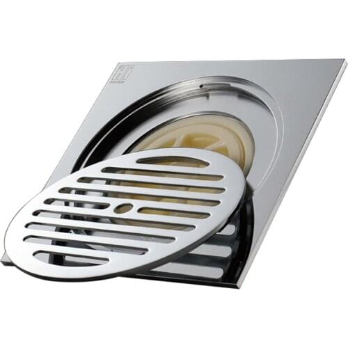 HIDEEP Copper Shower Floor Drain Bathroom Toilet Floor Drain 15X15cm Water Anti-Odor Wire Strainer Drain