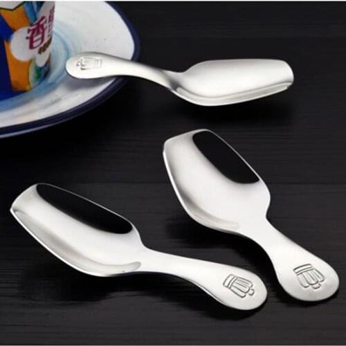 Cute Creative Teaspoon Dessert Spoon Small Spoon 304 Stainless Steel Can Spoon Childrens Tableware Short Handle Spoon Gift