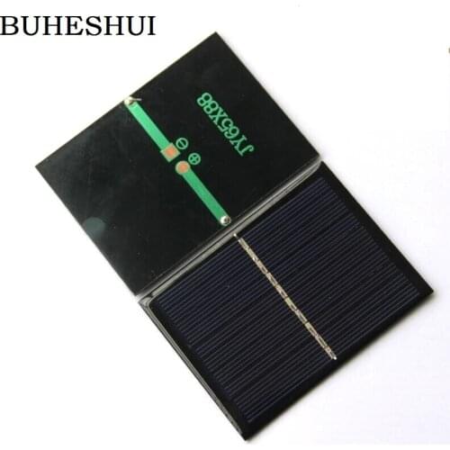 BUHESHUI 0.7W 5V 120MA Polycrystalline Mini Solar Cells DIY Solar Panel Battery System Charger For 3.7V light Study 65*88MM 2pcs