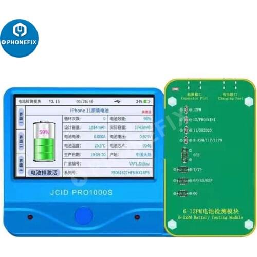 JC Pro1000S Battery Testing Module for iphone 5-XS MAX Battery Performance Detection Diagnostic Tester One Button Battery Cycle