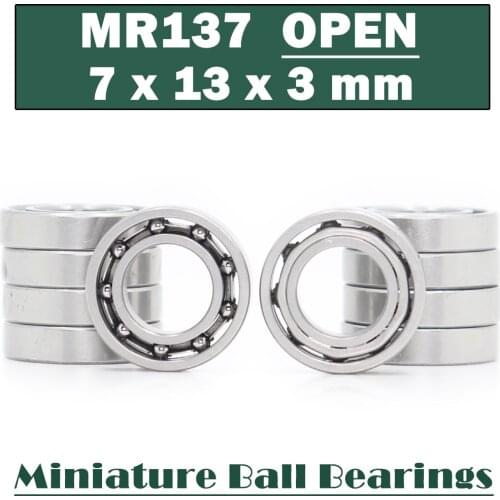 MR137Open Bearing (10PCS) 7*13*3 mm Miniature MR137 open Ball Bearings