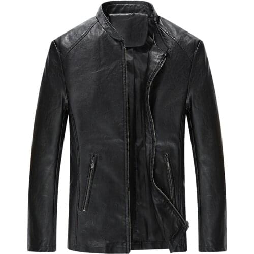 2021 mens motorcycle jacket Autumn/winter mens new artificial PU leather jacket casual motorcycle jacket zipper wool jacket