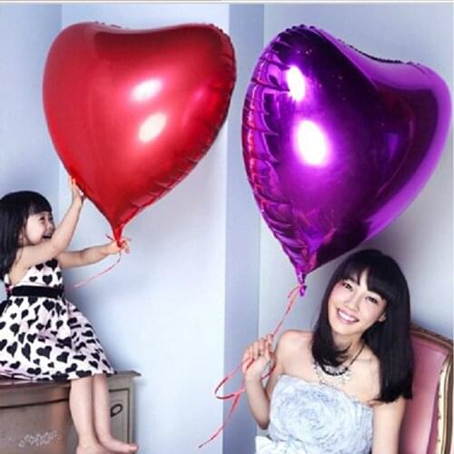 75cm Heart Foil Helium Balloons Inflatable Air Ballons Wedding Decoration Valentines Day Love Gift Anniversary Day Air Balls