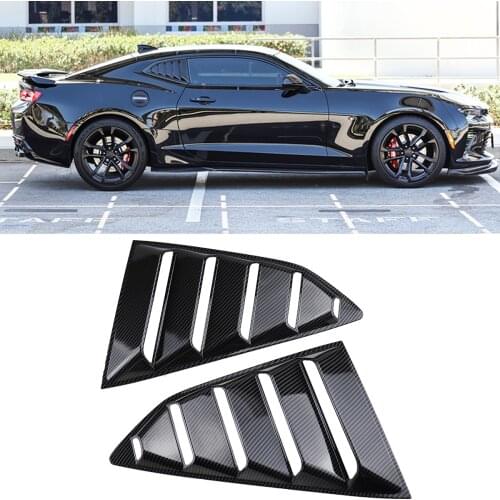 Carbon Fiber Look Rear Side Quarter Window Louvers Cover Body Trim For Chevrolet Chevy Camaro 2016-2021 Car Styling