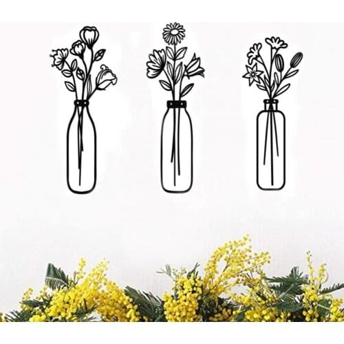 Flower Vase Shape Wall Sticker Pvc Wall Decals For Kids Room Background Wall Art Decal Baby Bedroom Stickers Mural