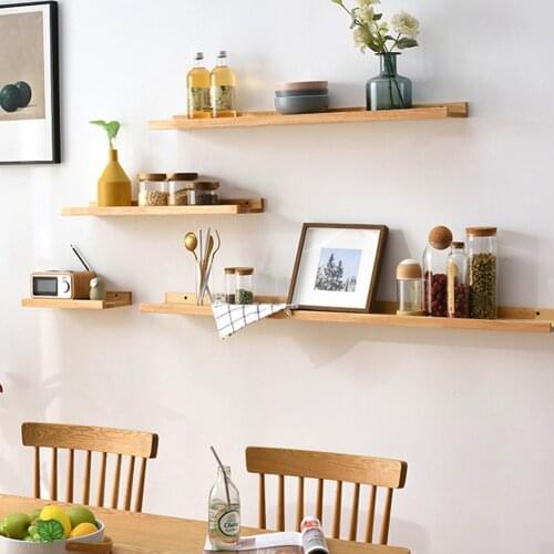 Bedroom Solid Wood Rustic Office Home Decor Wall Mounted Easy Install Space Saving Storage Scaffold Board Floating Shelf