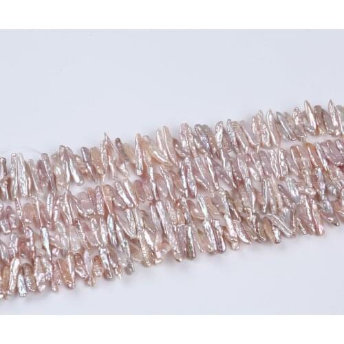 Big size natural freshwater biwa shape irregular pearl strands