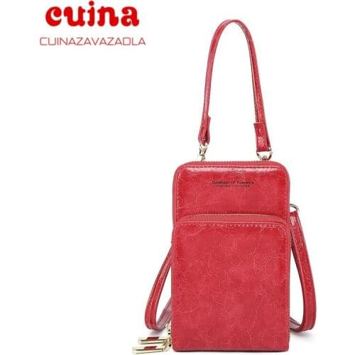 New Fashion Women Wallet Solid Leather Shoulder Straps Shoulder Bag Mobile Phone Big Card Holders Wallet Handbag Pockets Girls